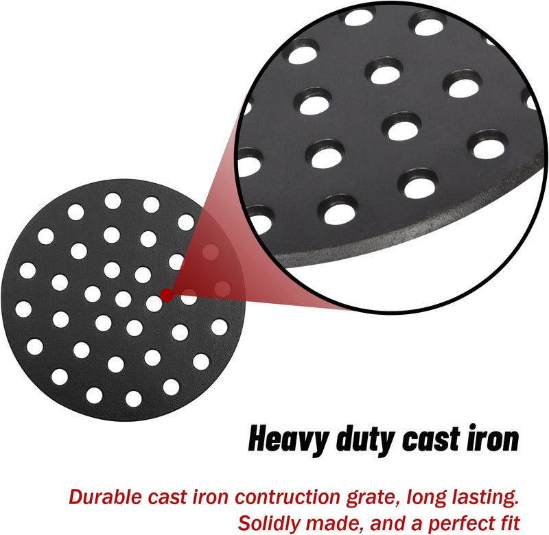Dracarys 10.5 inch Cast Iron Charcoal Grate,BBQ High Heat Charcoal Plate Fit for Kamado Joe Classic Weber smokey joe Fire Grate Pit Boss Grill Parts Charcoal Grate Replacement Parts-10.5 inch - Image 4