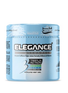 Elegance Elegance Triple Action Hair Gel - Blue, 500ml | Strong Hold, Glossy Finish, Flexible Styling  - Image 1