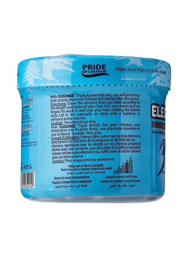 Elegance Triple Action Hair Gel - Blue, 500ml | Strong Hold, Glossy Finish, Flexible Styling - Image 4