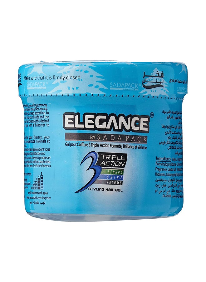 Elegance Triple Action Hair Gel - Blue, 500ml | Strong Hold, Glossy Finish, Flexible Styling - Image 3