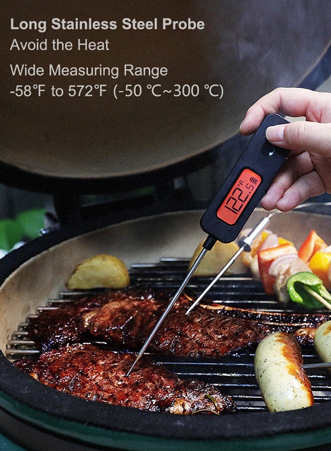 Tersely Digital Meat Thermometer for Cooking,Ultra-Fast Instant Read Food Thermometer with Backlight,Foldable Probe,Waterproof Kitchen Thermometer for BBQ,Grill,Fry,Oven,Candy Making - Image 5