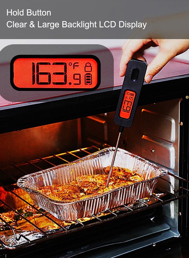 Tersely Digital Meat Thermometer for Cooking,Ultra-Fast Instant Read Food Thermometer with Backlight,Foldable Probe,Waterproof Kitchen Thermometer for BBQ,Grill,Fry,Oven,Candy Making - Image 3