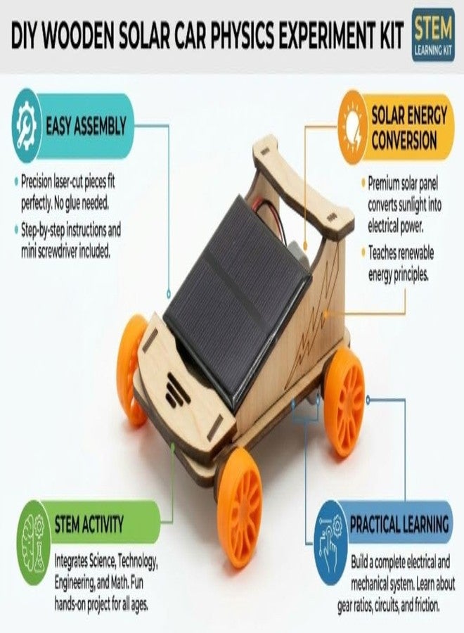 ESPtronics DIY Solar Panel Toy Car Educational STEM Science Kit for Kids Physics Working Model School Project Learning Activity - Image 4