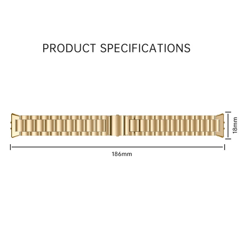 For Honor Band 9 Three Strains Metal Watch Band(Black) - Image 5