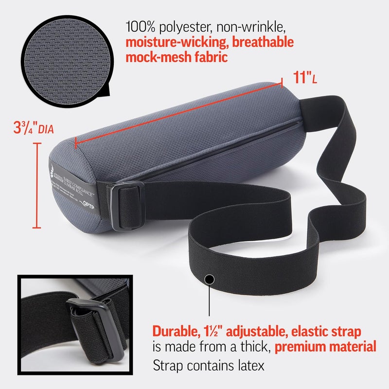 OPTP The Original McKenzie Early Compliance Lumbar Roll – USA Made Low Back Support and Lumbar Support for Office Chair — Lumbar Support for Car Seats, Desk Chair Back Support - Image 3