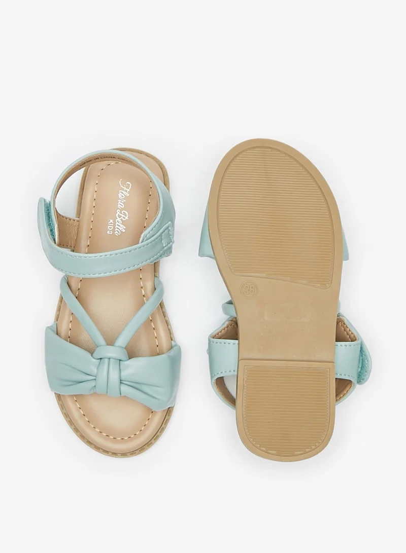 Flora Bella Strappy Open Toe Sandals with Hook and Loop Closure