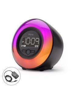 Powerclock Glow Alarm Clock Bluetooth Color Changing Fm Clock Radio With Usb Charging Port Dimmable Display And 752 Dual Alarm Perfect For Bedside Tables (Model Ibt295)