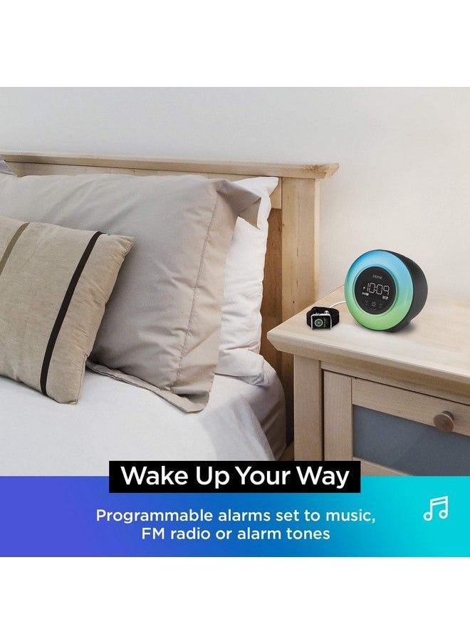 iHome - Powerclock Glow Alarm Clock Bluetooth Color Changing Fm Clock Radio With Usb Charging Port Dimmable Display And 752 Dual Alarm Perfect For Bedside Tables (Model Ibt295) - Image 1