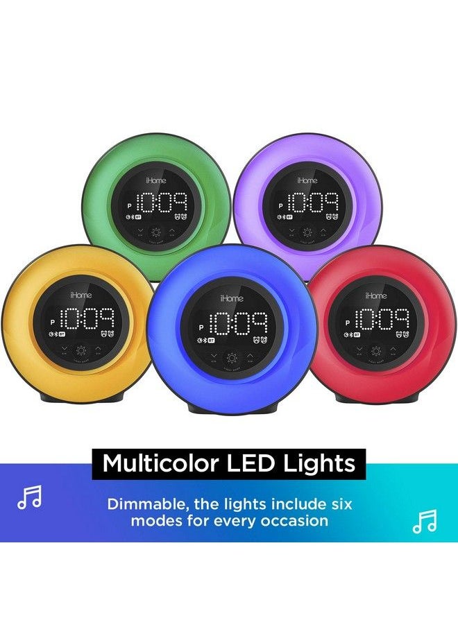 iHome - Powerclock Glow Alarm Clock Bluetooth Color Changing Fm Clock Radio With Usb Charging Port Dimmable Display And 752 Dual Alarm Perfect For Bedside Tables (Model Ibt295) - Image 1