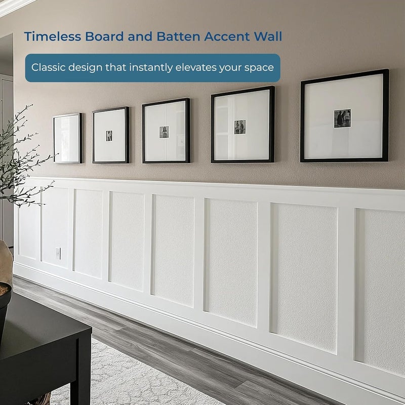 birdeco Board and Batten Wall Molding Kit â€“ Paintable MDF DIY Trim for Accent Walls, Shaker Style Wainscoting (Not Full Wall Panels) - Image 2