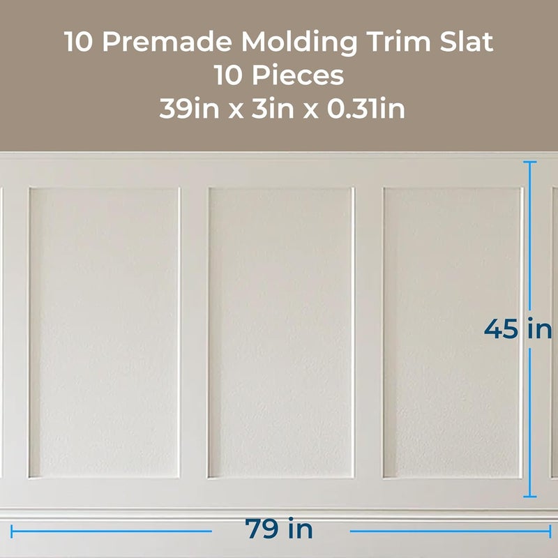birdeco Board and Batten Wall Molding Kit â€“ Paintable MDF DIY Trim for Accent Walls, Shaker Style Wainscoting (Not Full Wall Panels) - Image 3