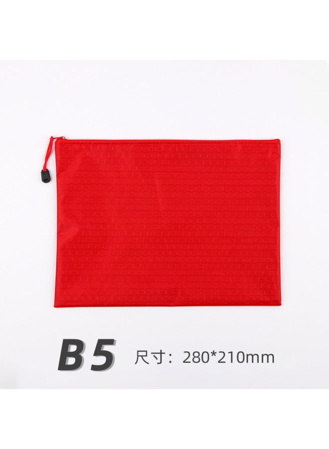 HELPS Zipper File Bag A4 Portable Oxford Cloth Waterproof Material Bag Printable Logo Office Color Thickened Storage Bag - Image 1