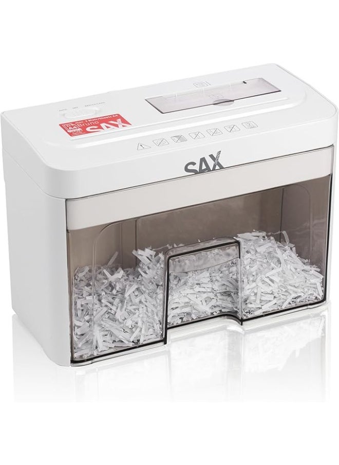 Sax - Paper Shredder - Particle Cut 3 x 18 mm, Shreds Paper, CDs & Cards, 220 mm Input Opening, 2 Sheets A4 Capacity, 3.5 L Container, Quiet up to 70 dB, Ideal for Office & Home Office - Image 1
