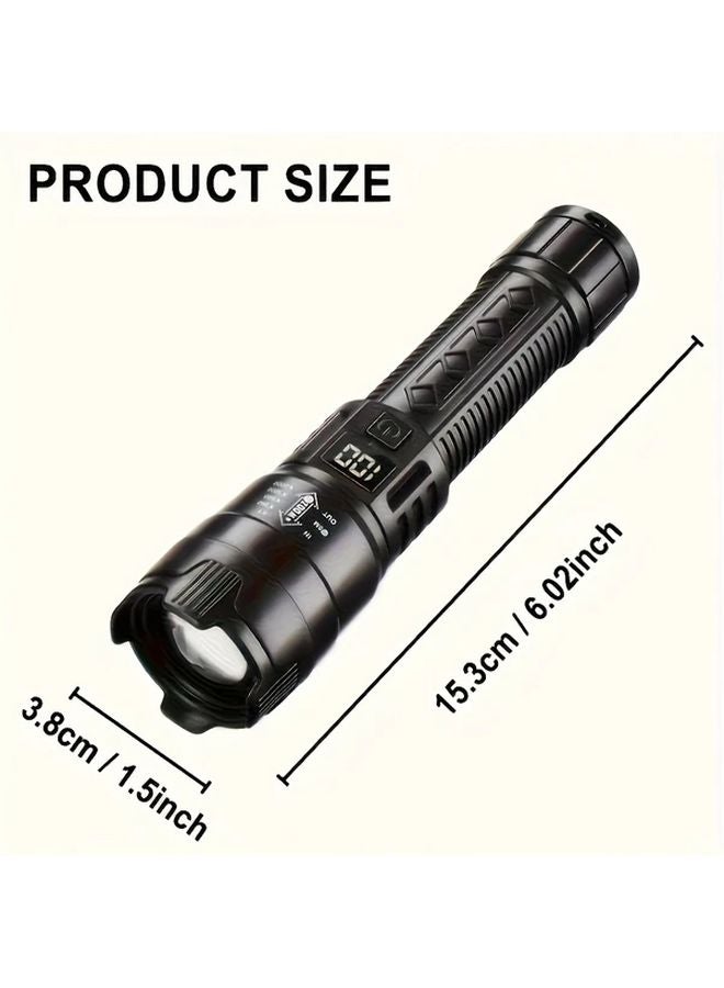 3pcs Rechargeable LED Flashlight With Zoom Power Indicator For Outdoor Camping Work Emergency - Image 3