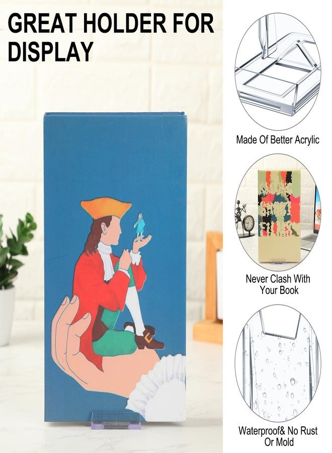 Memorywuu 6 Pack Acrylic Book Stand for Display Adjustable Clear Display Holder Easel Collector Stand for Home Office Back to School Comic Album CD Magazine Postcard Artworks (4.2 x 4.3 x 2.35 Inch) - Image 4