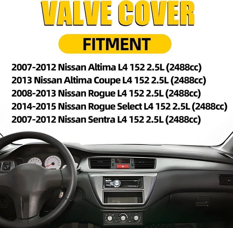 MILIPARTS Engine Valve Cover Kit for Nissan Rogue 2.5L L4 DOHC (2008-2012) - Image 2