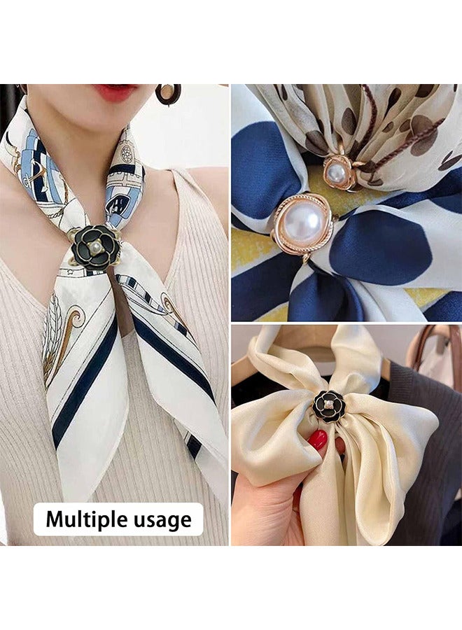 Depend 3 PCS Pearl Brooch, Fashion Metal Shawl Clip Buckle, Camellia Flower Scarf Buckle, Perfectly Complementing Scarf Girls' Decoration Accessories  - Image 2