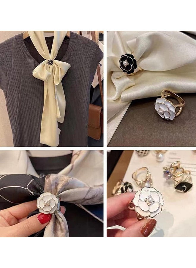 Depend 3 PCS Pearl Brooch, Fashion Metal Shawl Clip Buckle, Camellia Flower Scarf Buckle, Perfectly Complementing Scarf Girls' Decoration Accessories  - Image 4
