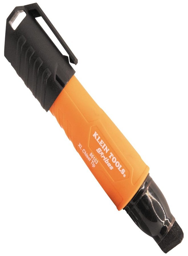 Klein Tools 86103 Skribes XL Permanent Marker, Chisel Tip, Professional-Grade Ink, Multi-Surface Jobsite Marker for Wet, Dry and Oily Surfaces, Black - Image 1