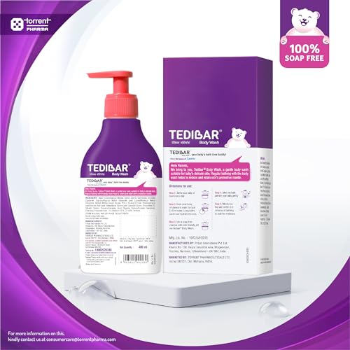 Tedibar Rich Moisturising Baby Body Wash 400ml with Skin Friendly PH | 100% Soap & Alkali Free | Prevents Dryness & Rahses | Dermatologically Test - Image 3