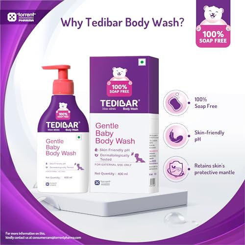 Tedibar Rich Moisturising Baby Body Wash 400ml with Skin Friendly PH | 100% Soap & Alkali Free | Prevents Dryness & Rahses | Dermatologically Test - Image 4