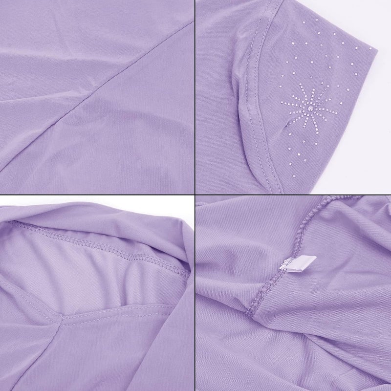 NICEYST Girls Ice Silk Muslim Khimar Hijab Headscarf Flower Arab Scarf Shawls Neck Wrap Islamic Head Wrap for Age 2-7 Years - Image 5