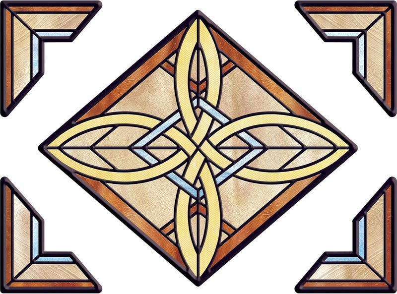 ADD.HERES Stained Glass Window Film Privacy for Glass Windows, Window Privacy Film UV Blocking Static Cling for Home Kitchen Office Bathroom, Aurora Knot - Image 3