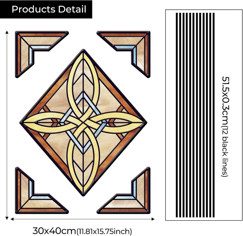 ADD.HERES Stained Glass Window Film Privacy for Glass Windows, Window Privacy Film UV Blocking Static Cling for Home Kitchen Office Bathroom, Aurora Knot - Image 4