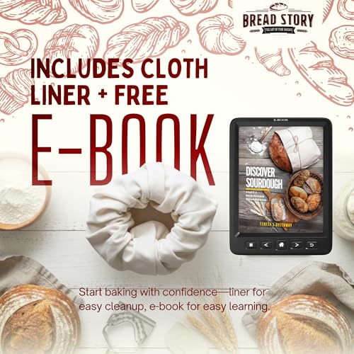 Bread Story (10x6 inch) Oval Proofing Basket Set by Bread Story Oval Brotform Handmade Unbleached Natural Cane Bread Baking Kit with Cloth Liner Bread Baking e-book Course - Image 5