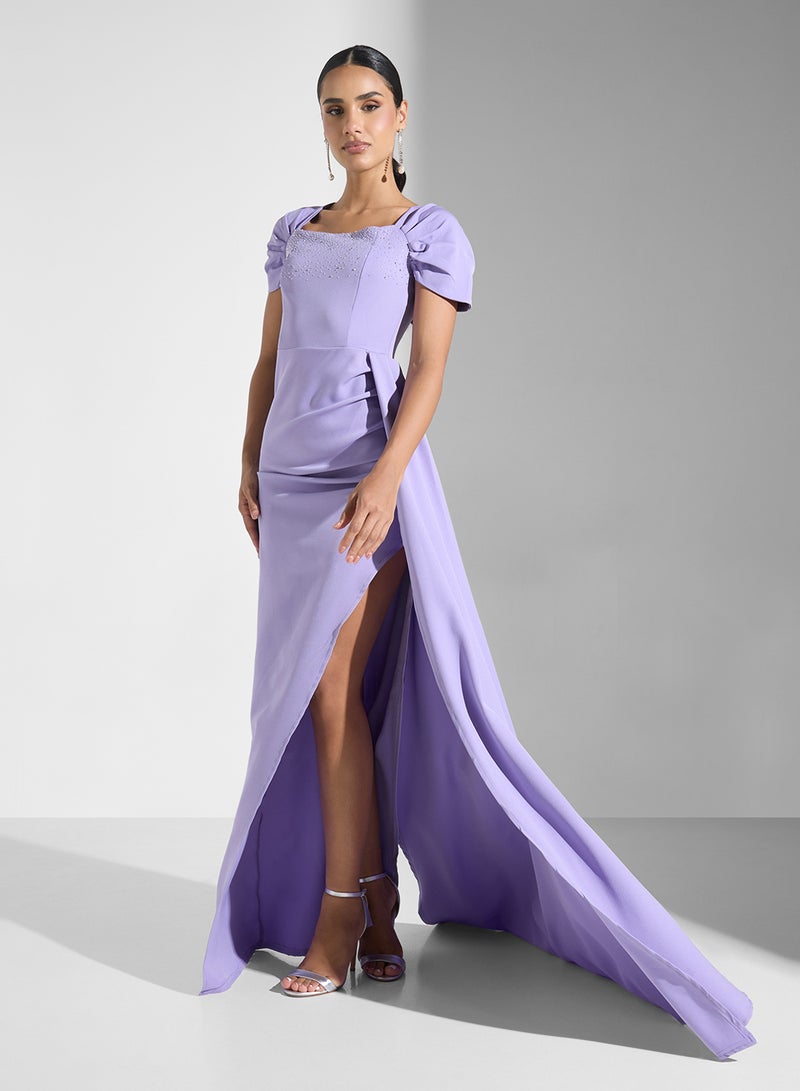 Ella Limited Edition Lilac Embellished Dress  - Image 1