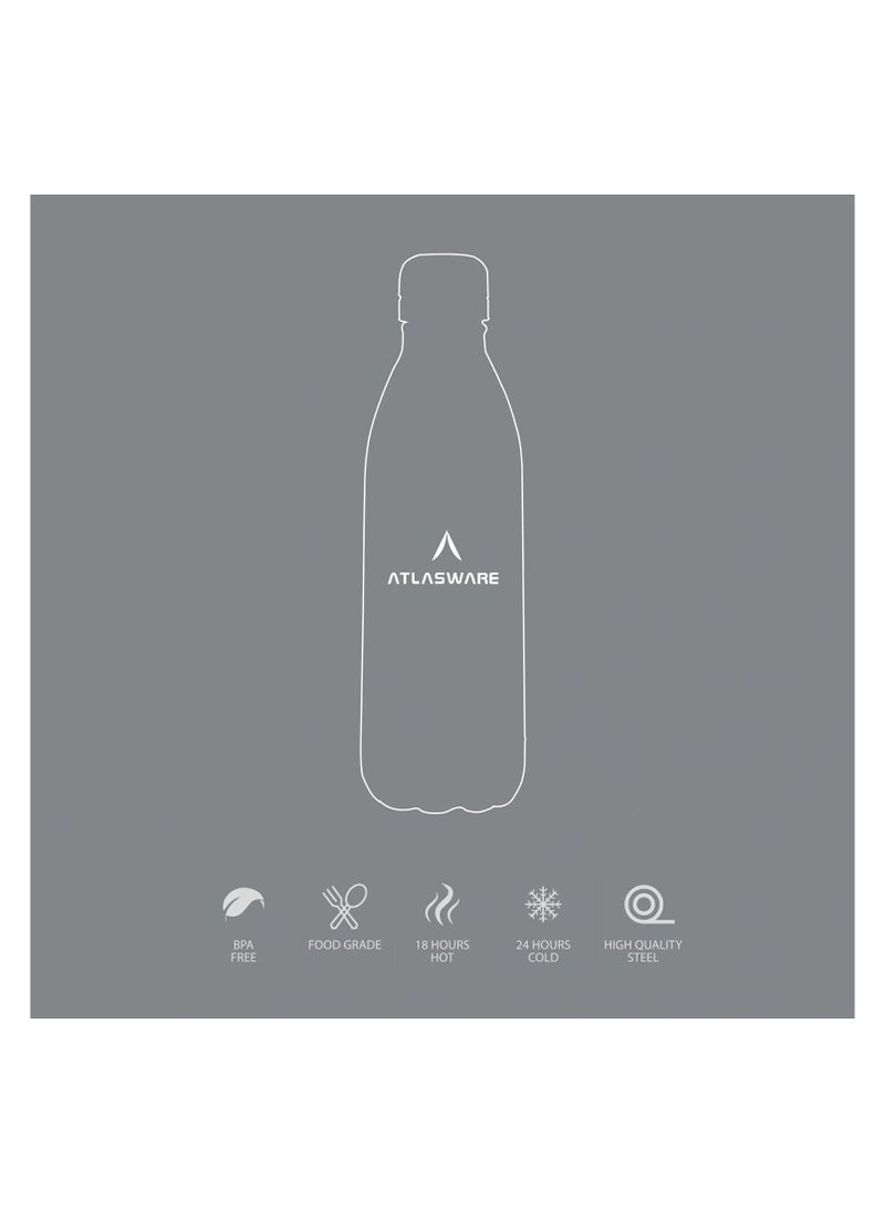 Atlasware Atlasware Stainless Steel Vacuum Bottle, 2000 ml - Matt Steel  - Image 5