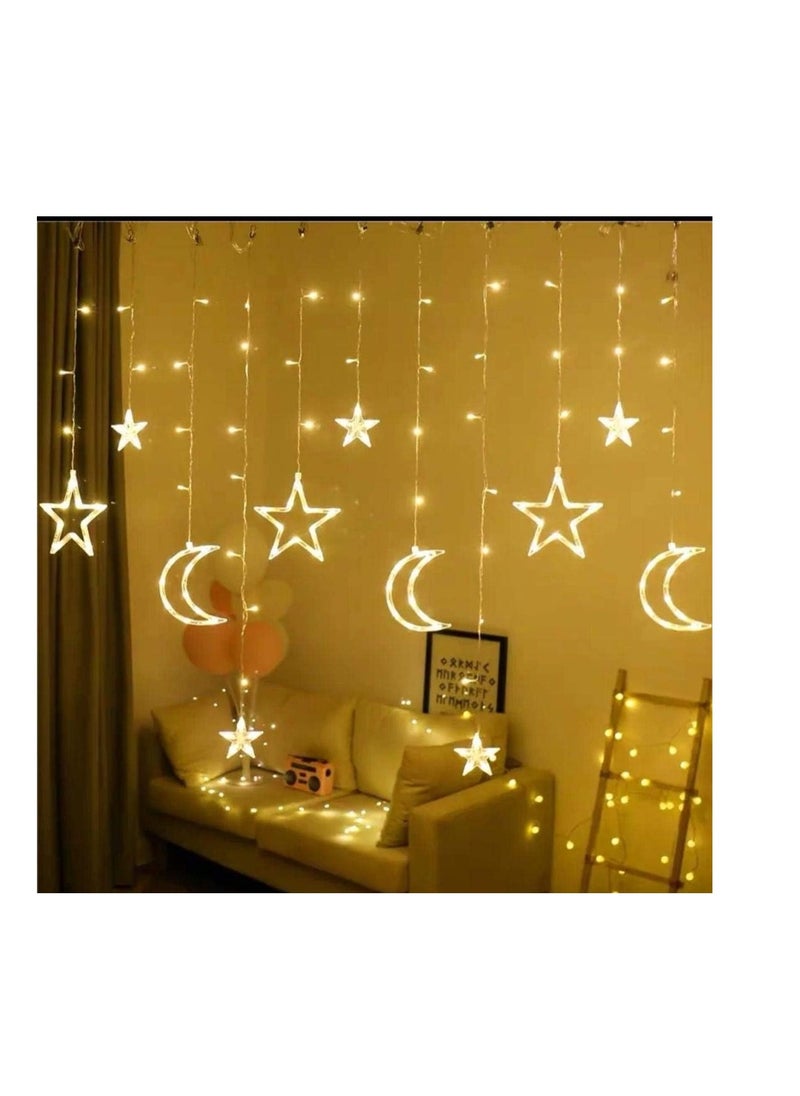 LED Star Moon String Lights Curtain Style Gift Christmas Ramadan Decoration  - Image 1