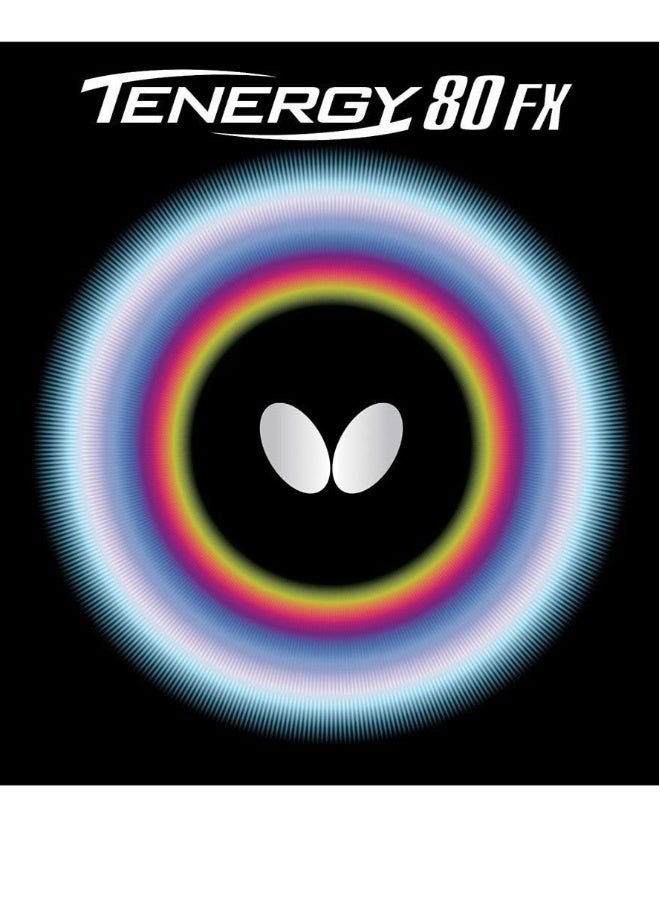 BUTTERFLY Tenergy 80 Fx Table Tennis Rubber Inverted Professional Table Tennis Rubber Red (1.9mm) 4906901156036 - Image 1