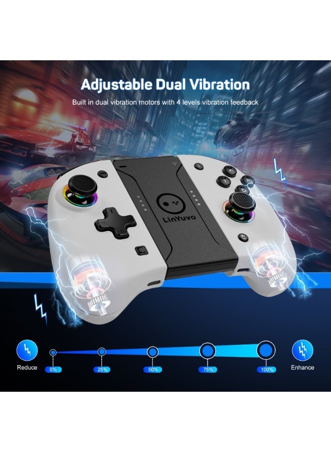 LinYuvo Classic Gamepad LinYuvo KS37B Wireless Joycon Controller for Switch, Switch Lite, Switch OLED with Colorful RGB Light, Metal Joystick, Six-Axis Gyroscope, Turbo Function, Adjustment Dual Vibration, Programmable Buttons, Programmable Mapping Function, Screenshot Function - Image 5