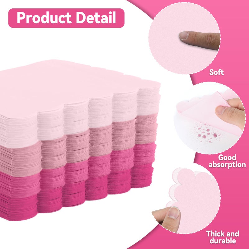 gisgfim 120 PCS Pink Napkins Disposable 5 x 5 Inch Light Pink Scalloped Hand Paper Napkins Hot Pink Gradient Beverage Dinner Dessert Napkins for Wedding Baby Bridal Shower Tea Party Supplies - Image 3