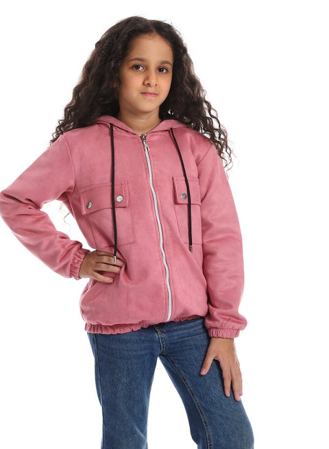 جاكيت بناتي شمواه ببطانة داخلية وسوستة