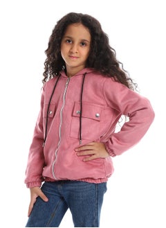 Caesar Girls Shamois Lining Jacket With Pockets And Zipper  - Image 3