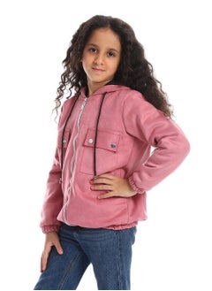 Caesar Girls Shamois Lining Jacket With Pockets And Zipper  - Image 2