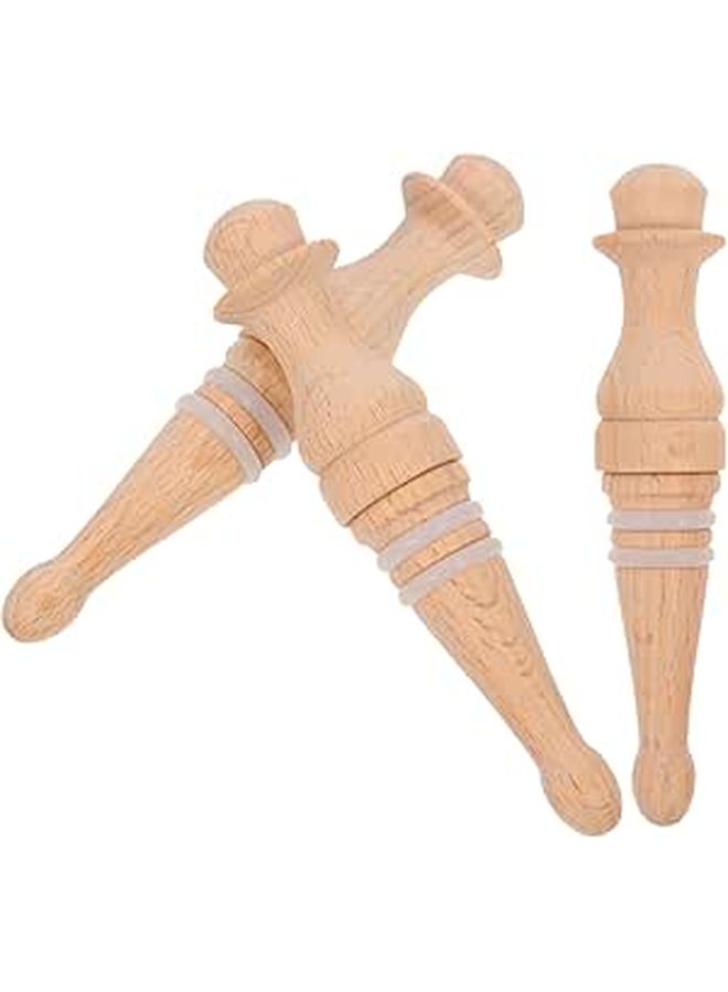 Balacoo 3pcs Reusable Solid Wood Wine Bottle Stoppers Corks - Image 1