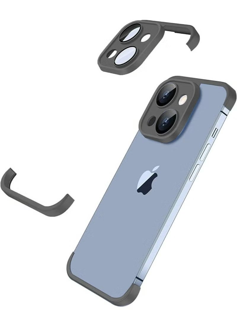 X-level Compatible with iPhone 15 Plus Case, Borderless Design Camera Lens Protection Thin Lightweight Soft Silicone Frameless Shockproof Bumper Drop Protection Cover for 6.7 inch, Dark Black ﻿  - Image 1