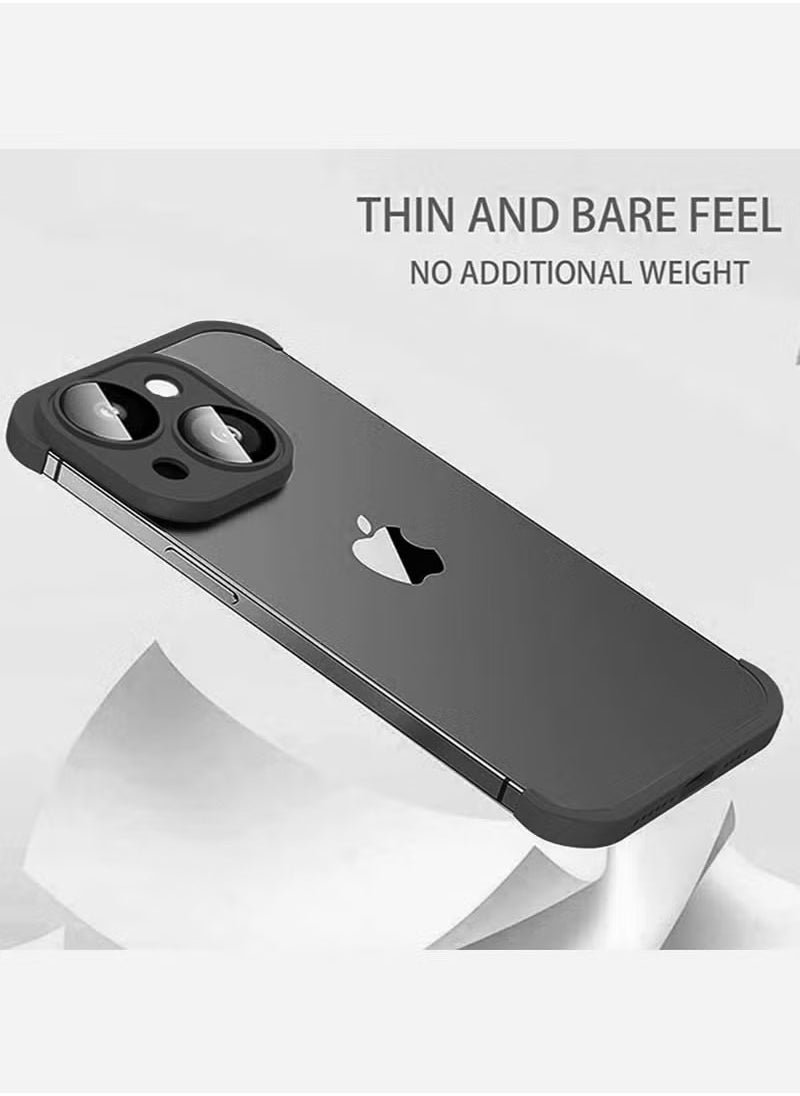 X-level Compatible with iPhone 15 Plus Case, Borderless Design Camera Lens Protection Thin Lightweight Soft Silicone Frameless Shockproof Bumper Drop Protection Cover for 6.7 inch, Dark Black ﻿  - Image 3