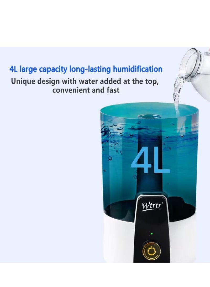 Wtrtr 4L Cool Mist Humidifiers for Bedroom, Essential Oil Air Diffuser,Plant Humidifier Desktop Modern Room Decoration Man Woman Gift (White) - Image 3