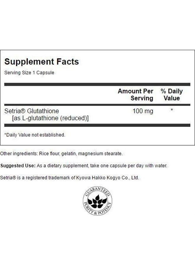 Swanson Premium Brand Swanson Amino Acid L-Glutathione 100 Milligrams 100 Capsules - Image 2