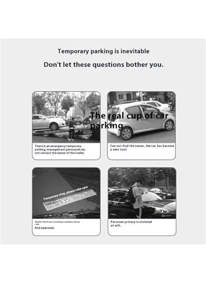 Temporary Car Parking Card, Parking Number Plate for Telephone, Stop Sign for Temporary Parking, Telephone Number Plate for Car Dashboard, Auto Stop Sign for Temporary Parking