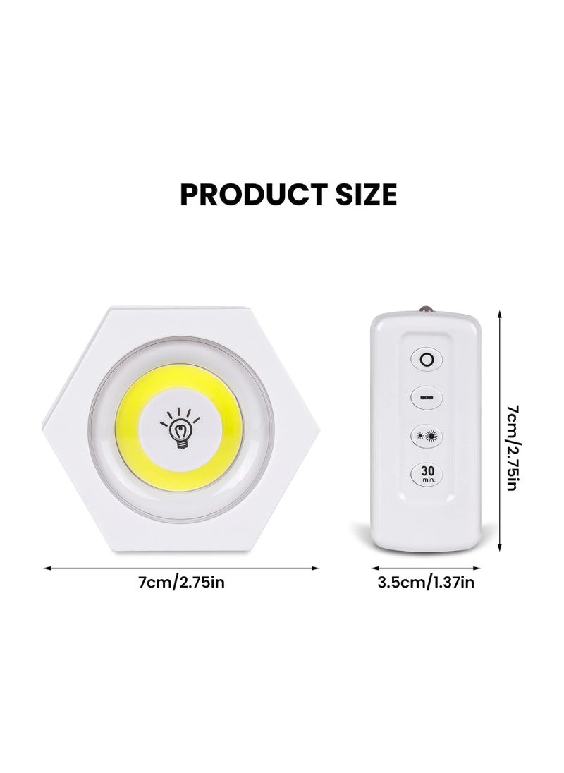 N3 Pack of 3 LED Closet Light with Remote Control No Wiring Required Battery Operated Small Indoor Lighting for Kitchen Stairs Cabinet Warm White  - Image 3
