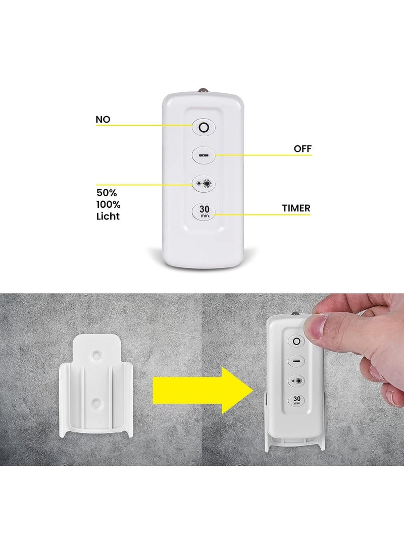 N3 Pack of 3 LED Closet Light with Remote Control No Wiring Required Battery Operated Small Indoor Lighting for Kitchen Stairs Cabinet Warm White  - Image 4