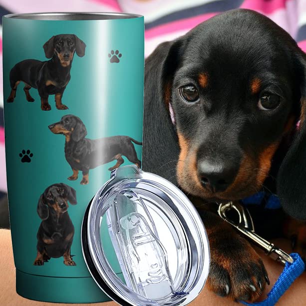 Subvise Dachshund Dog Tumbler Stainless Steel Insulated Travel Coffee Cups with Lid and Straw,Ideal Memorial Gift for Dog Dad/Mom,20oz - Image 4