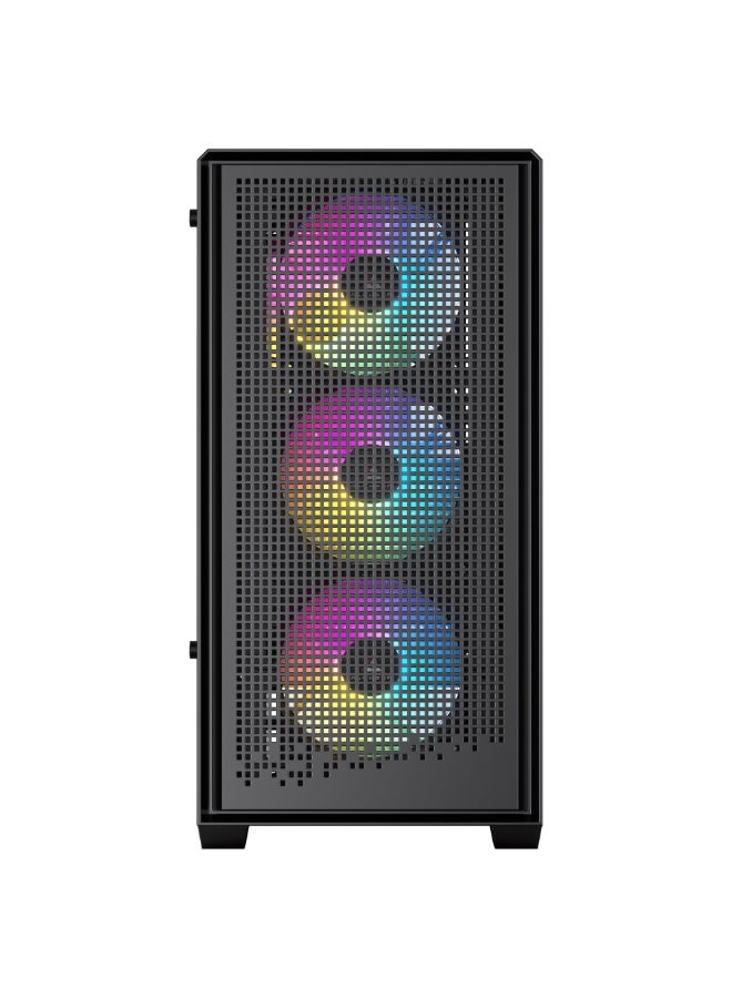 Acegeek‎ Qube ATX PC Gaming Case, E-ATX/ATX/M-ATX/ITX Motherboard Support, 330mm GPU Clearance, 170mm CPU Cooler Clearance, Top 240mm Radiator Support, Front/Side/Bottom Airflow, 6 PCIe Slots, USB 3.0 + 2× USB 2.0, Tempered Glass Gaming PC Case, Black | AG-QUBE-BK-4F - Image 2