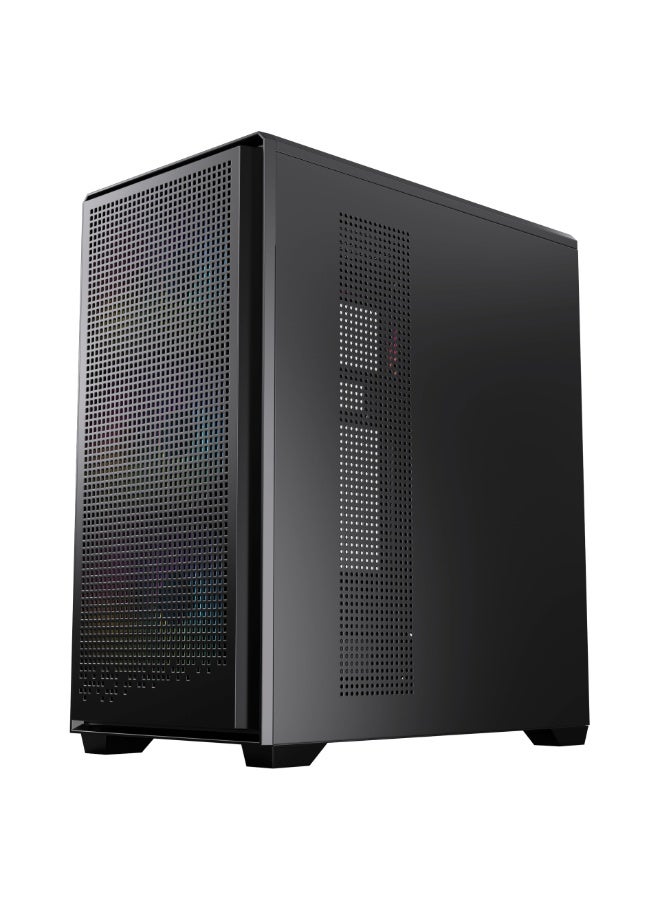Acegeek‎ Qube ATX PC Gaming Case, E-ATX/ATX/M-ATX/ITX Motherboard Support, 330mm GPU Clearance, 170mm CPU Cooler Clearance, Top 240mm Radiator Support, Front/Side/Bottom Airflow, 6 PCIe Slots, USB 3.0 + 2× USB 2.0, Tempered Glass Gaming PC Case, Black | AG-QUBE-BK-4F - Image 3