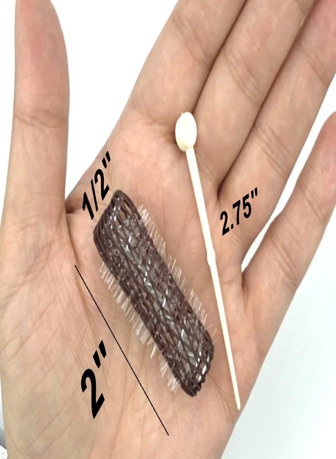 ALAZCO Vintage Style Hair Roller Set: 32 Pc Mini Small Brush Rollers & Pins Mesh Hair Curlers With Bristles - 2"x 1/2" Flexible Locking Pins - Short & Kids' Hair - Image 2